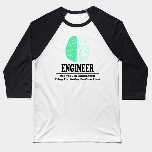 Engineer Brain Baseball T-Shirt by ScienceCorner